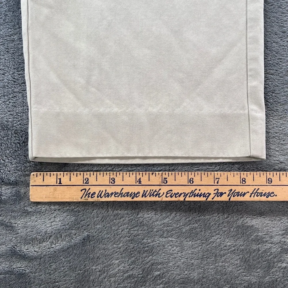 Tommy Bahama Mens Silk Cotton Herringbone Pants Khaki Beige 38x30 Trousers